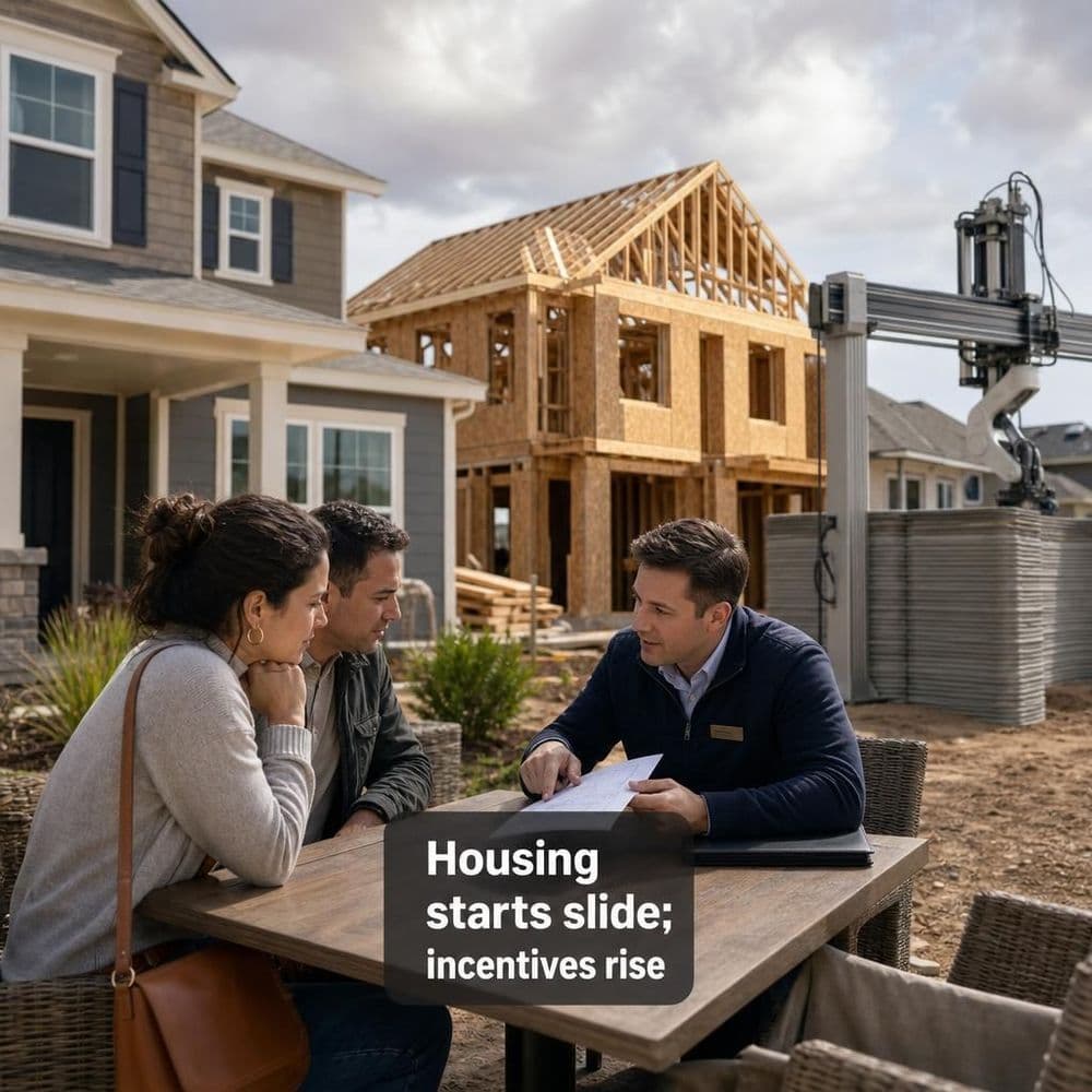 Housing Starts Slump in May: What Builder Incentives and 3D-Printed Homes Signal for Affordability